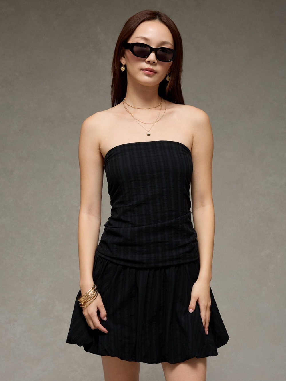 American Eagle Strapless Bubble Mini Dress